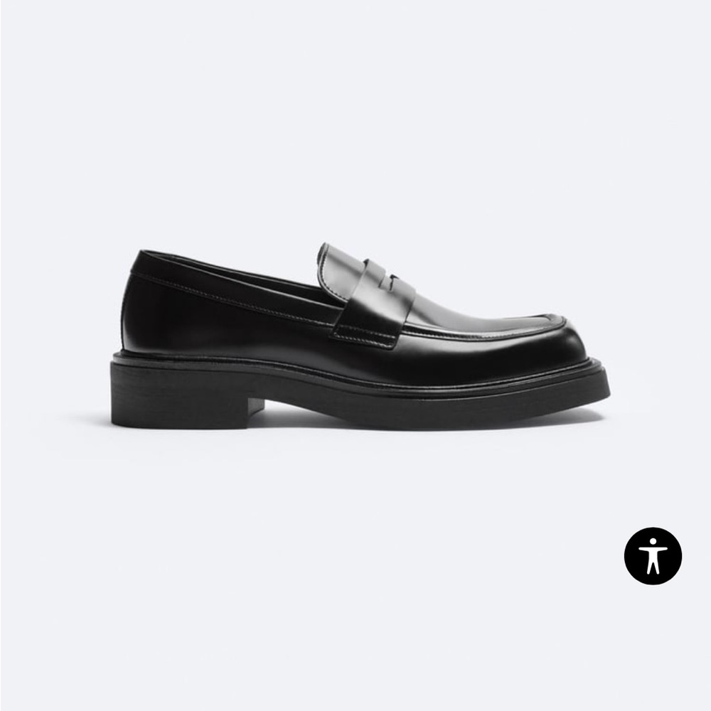 Zara square front chunky loafers